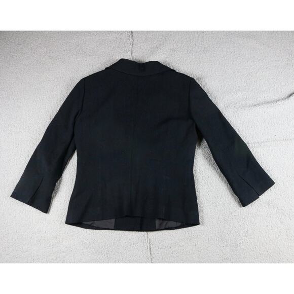 Dolce Gabbana Jacket Womens 44 Black Crepe Wool Blazer Italy - Picture 3 of 10